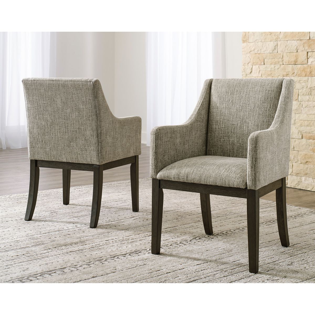 ASHLEY - Par de sillas comedor Burkhaus dark brown