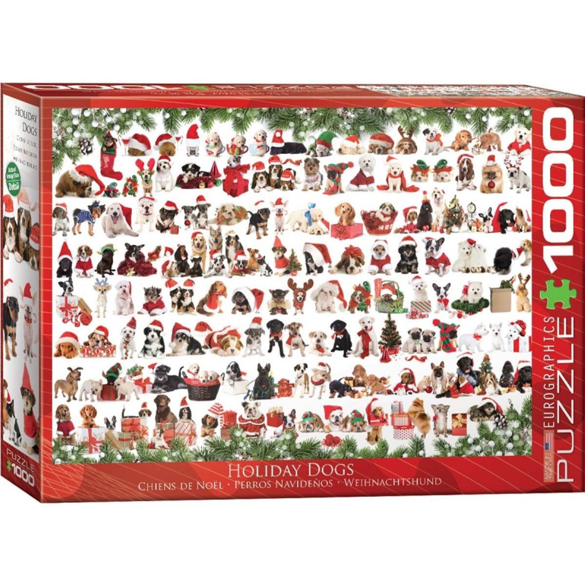 EUROGRAPHICS - EUROGRAPHICS 6000-0939 HOLIDAY DOGS PUZZLE 1000 PIEZAS