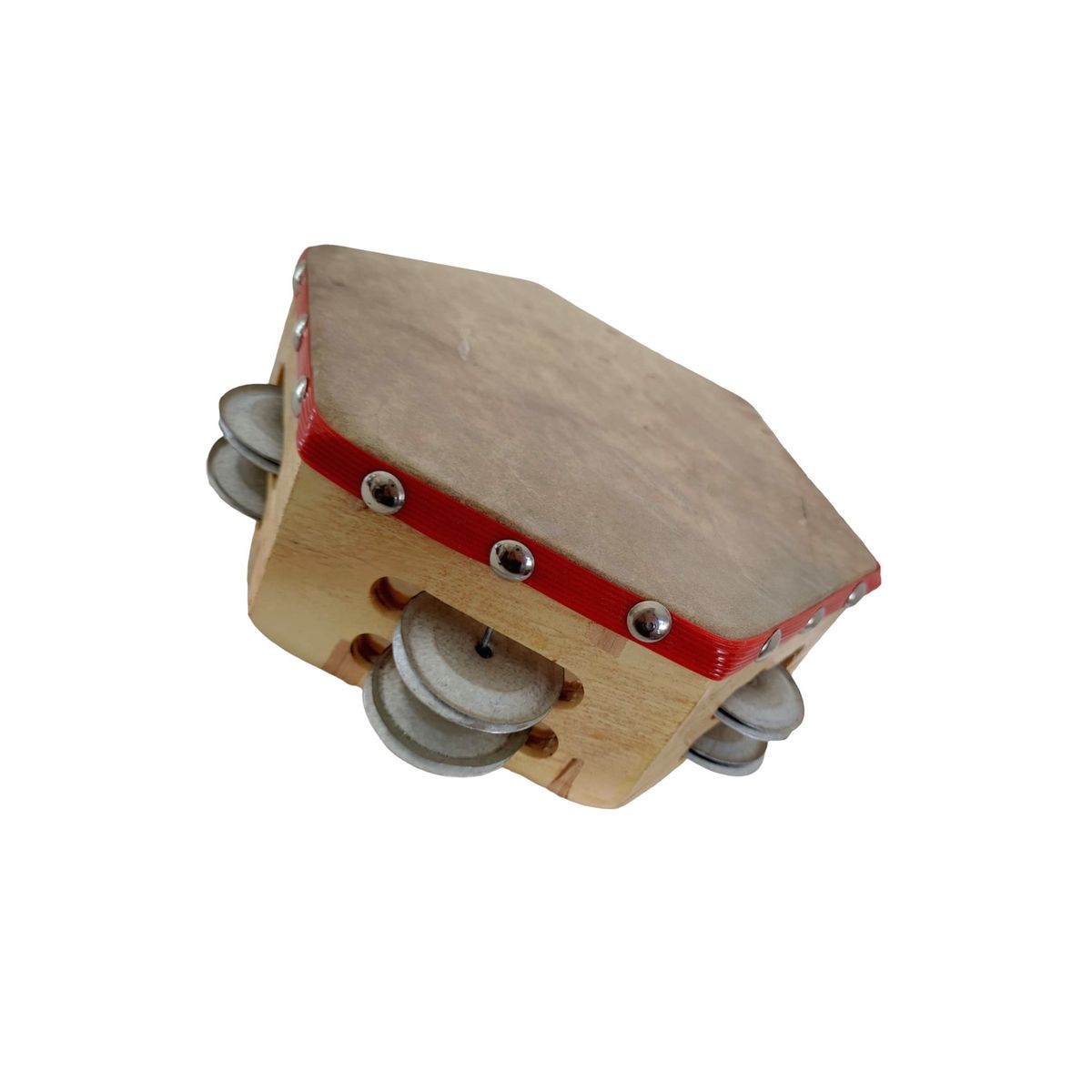 CASTELLON - Pandero 8" Hexagonal Castellon HEXA-4010 Rojo.