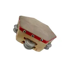 CASTELLON - Pandero 8" Hexagonal HEXA-4010 Rojo.