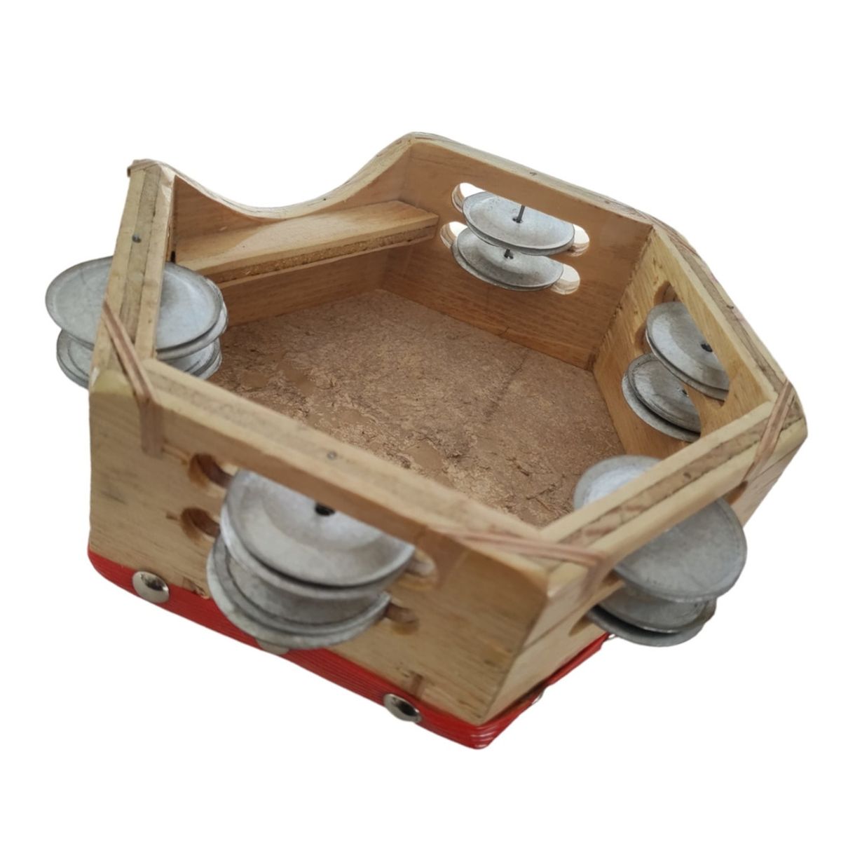 CASTELLON - Pandero 8" Hexagonal Castellon HEXA-4010 Rojo.