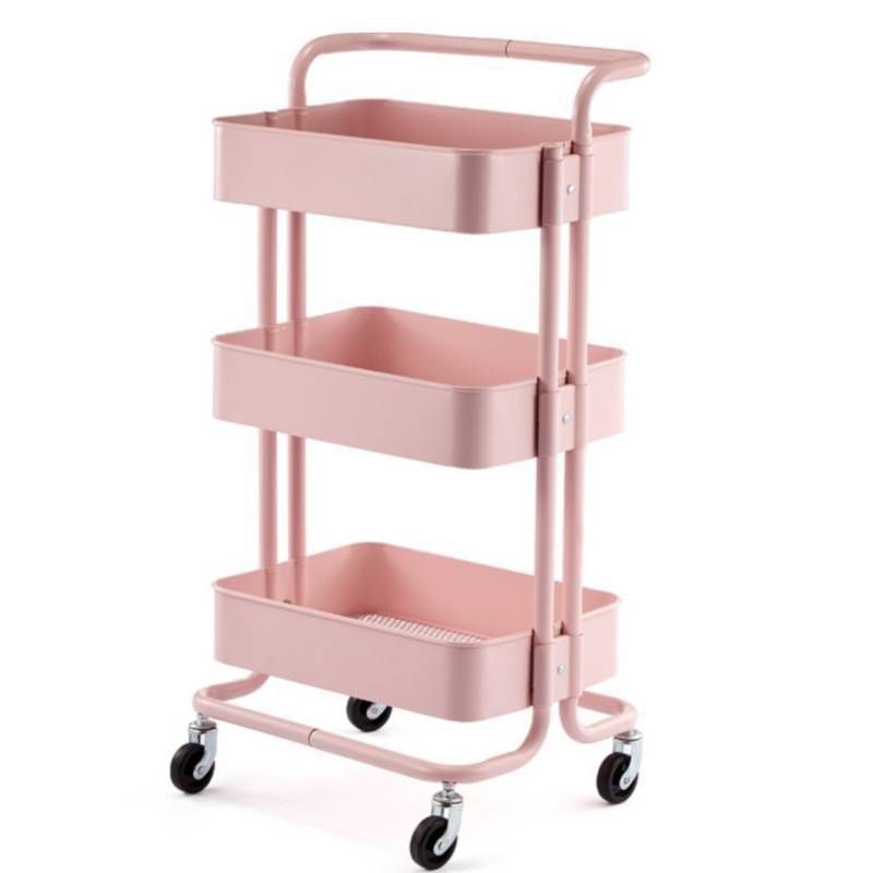 GENERICO - Carro Ayudante Plastico Para PeluqueriaBarberia Color Rosa