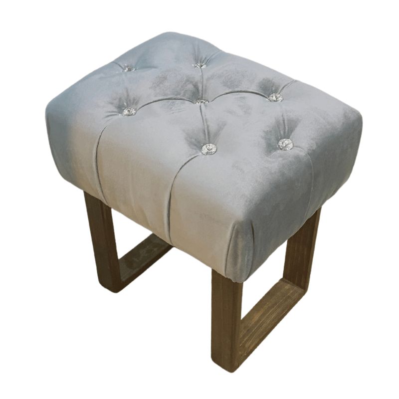 GENERICO - Banqueta Capitoné Gris Felpa Diamante Muebles Rimar