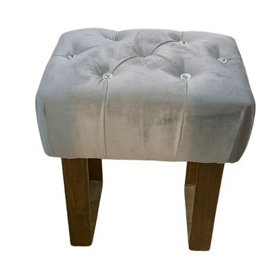 Imagen 2 del producto Banqueta Capitoné Gris Felpa Diamante Muebles Rimar