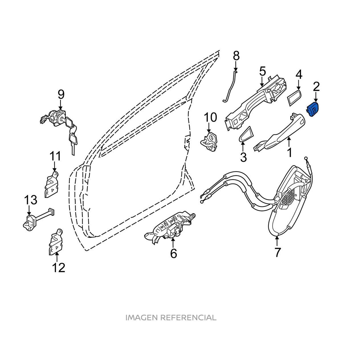 NISSAN - Escudo Manilla Exterior Piloto Nissan Np300 Y Kicks Original