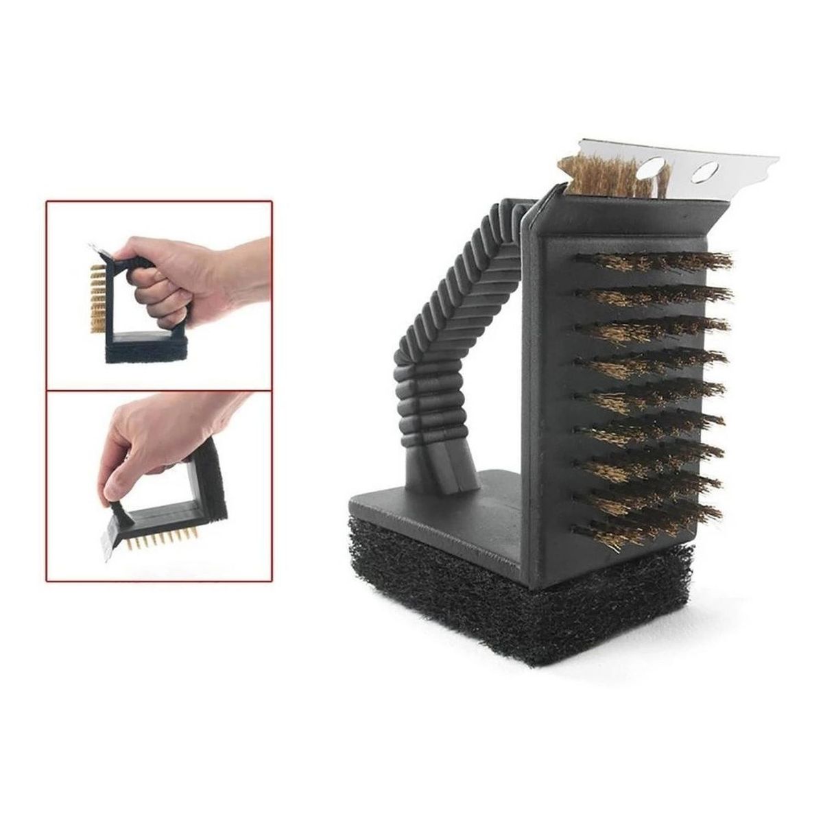 PARTYGLOBOS - Cepillo Limpia Parrilla 3 Caras Limpiador De Parrilla Asado