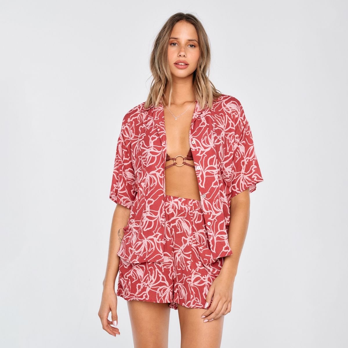 LOUNGE - Camisa Mujer Bolsillos Flower Dance LOUNGE