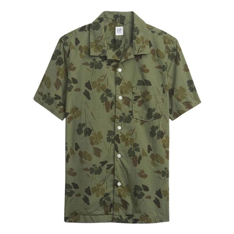 GAP - Camisa Poplina Vacay Verde GAP_.