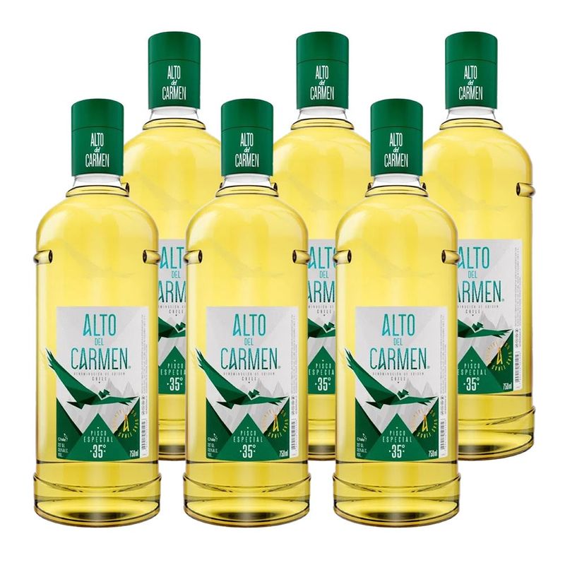 ALTO DEL CARMEN - 6x Pisco Alto Del Carmen 35° 750cc