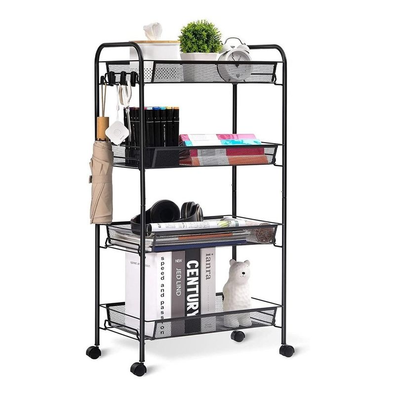 CASATUA - Carrito Carro Organizador Ruedas Multiuso Casatua 4 Niveles