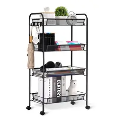 CASATUA - Carrito Carro Organizador Ruedas Multiuso 4 Niveles