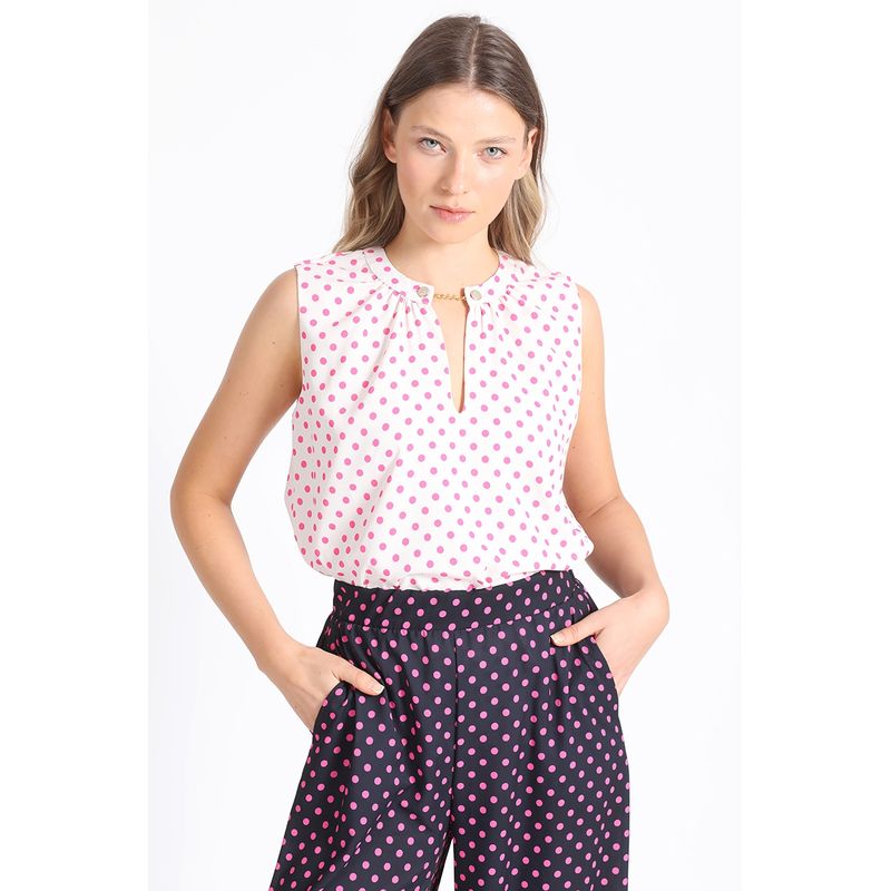 LIOLA - Top Estampado Lunares, Rosa Liola