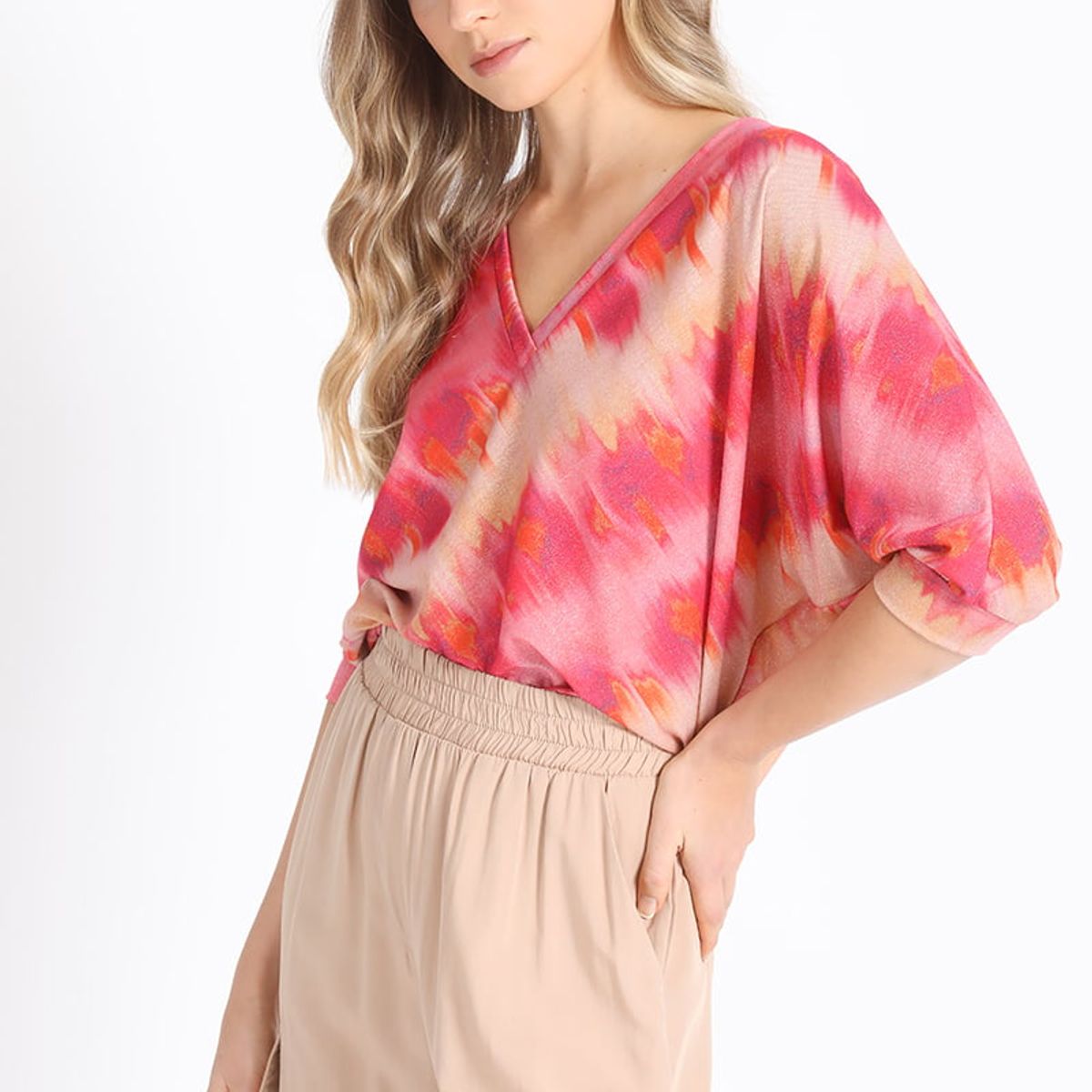 LIOLA - Bluson Estampado Lurex Rosa Liola