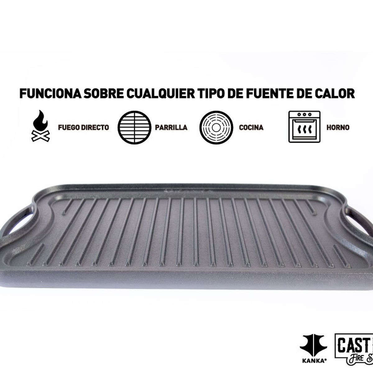 KANKA - KANKA - Plancha Reversible 2 en 1 de 50cm - Hierro Fundido