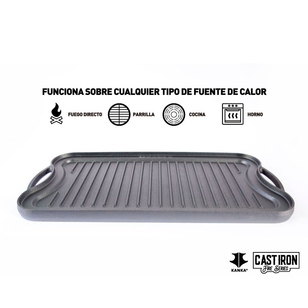 KANKA - KANKA - Plancha Reversible 2 en 1 de 50cm - Hierro Fundido