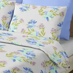 PALERMO - SET SABANA 144 HILOS LILIUM AZUL 1 PLAZA