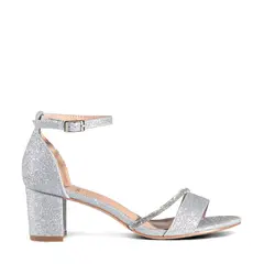 WEIDE - Sandalia Taco Fiesta Plateada Mujer YOU132