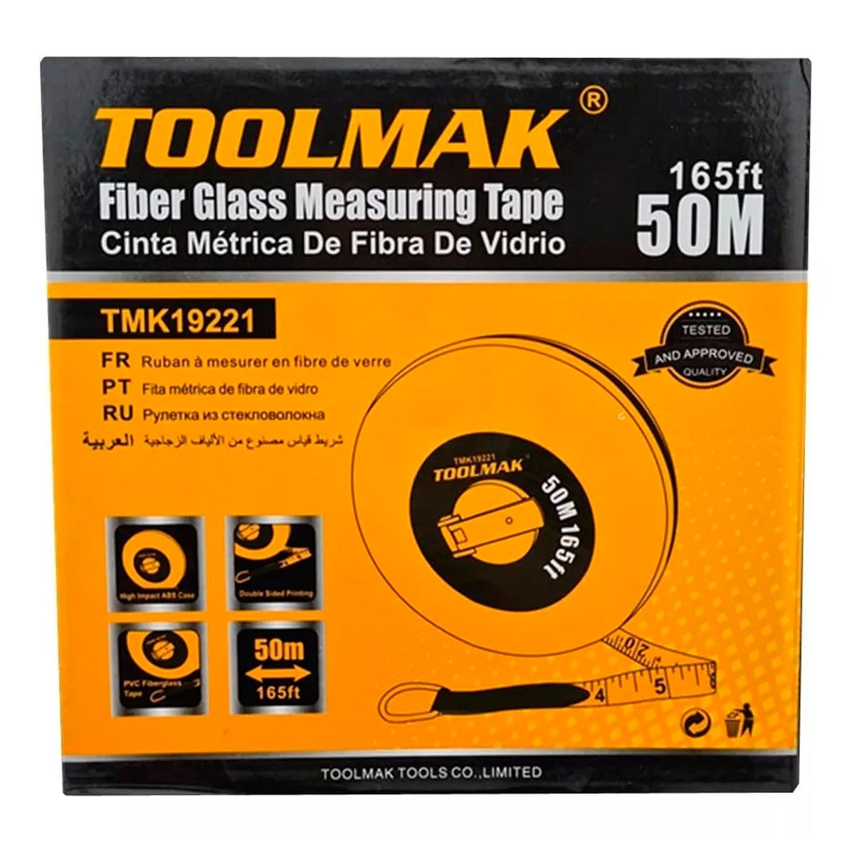 GENERICO - Huincha Cinta Métrica Fibra De Vidrio 50m X 125mm Toolmak