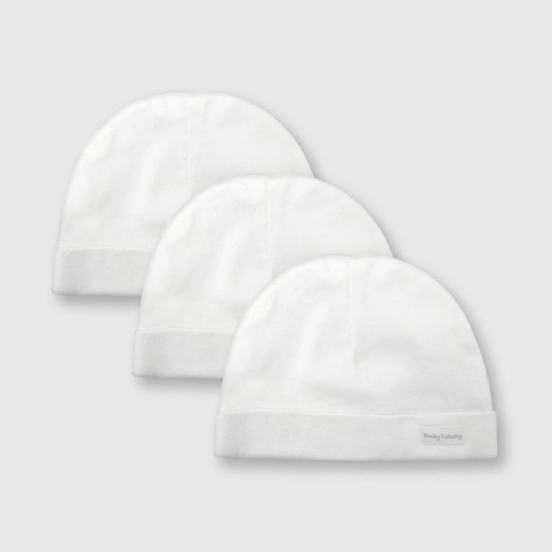 COLLOKY - Gorro de bebé unisex de algodón 3 pack blanco / white (talla única) Talla única
