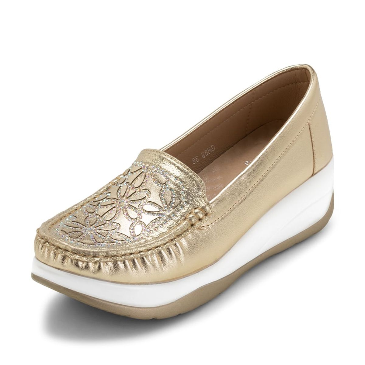 WEIDE - Mocasín Plataforma Dorado Casual GH89 Weide