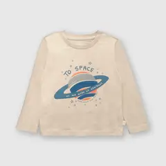 COLLOKY - Polera de bebé niño planeta avena (3 a 36 meses)