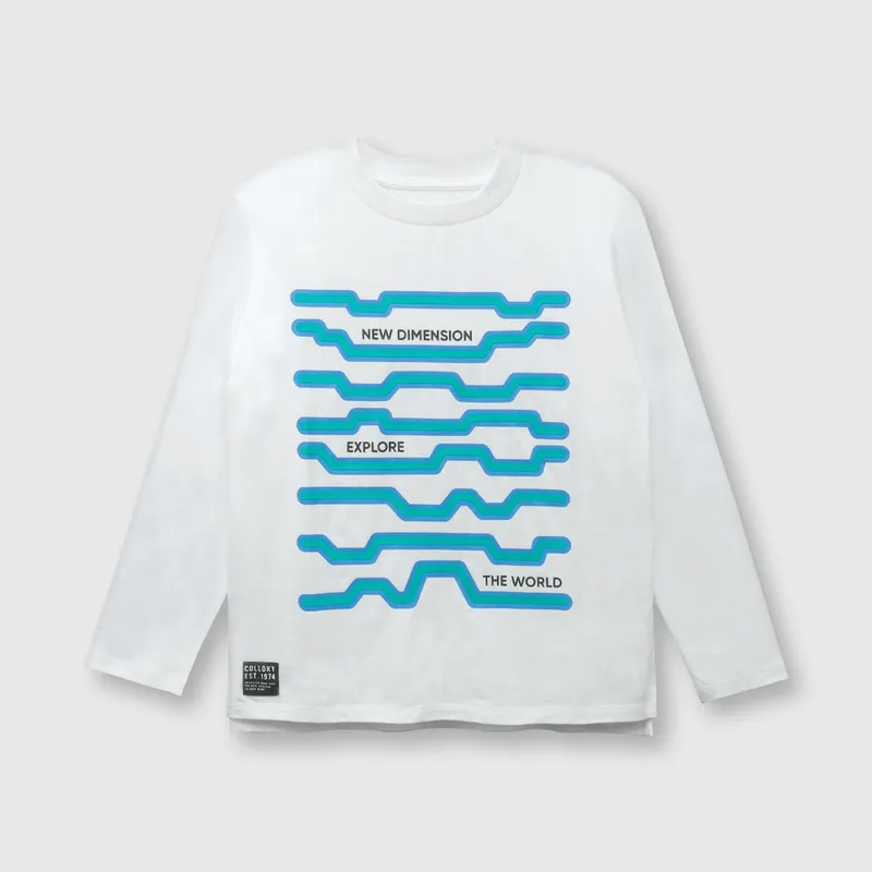 COLLOKY - Polera de niño digital blanco / white (2 a 12 años) 2-3 Años