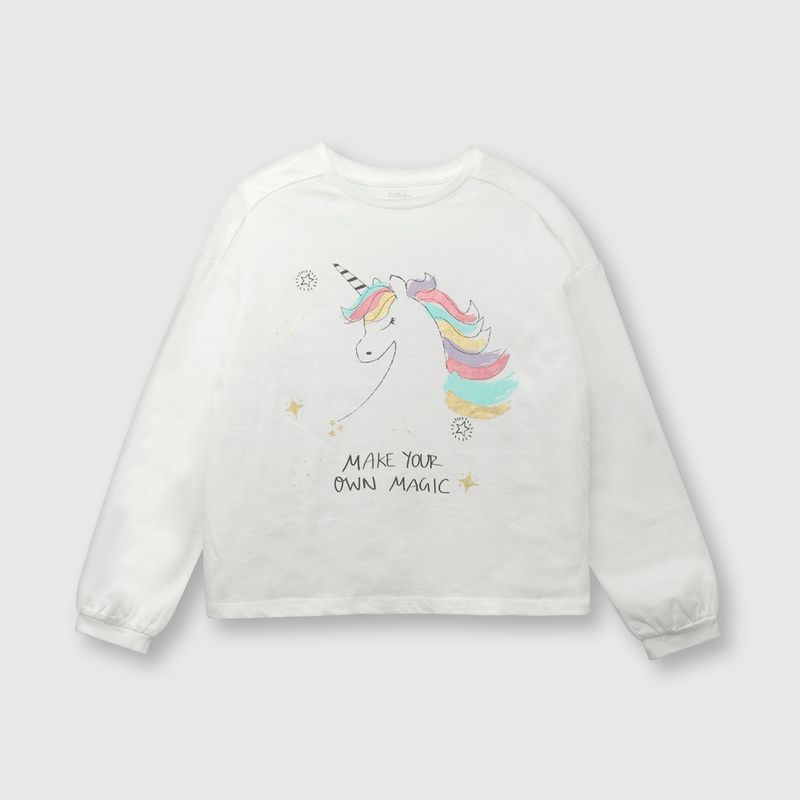 COLLOKY - Polera de niña unicornio off white (2 a 12 años) 6 6