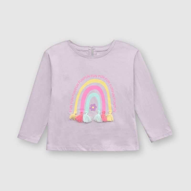COLLOKY - Polera de bebé niña arcoiris lila (3 a 36 meses)
