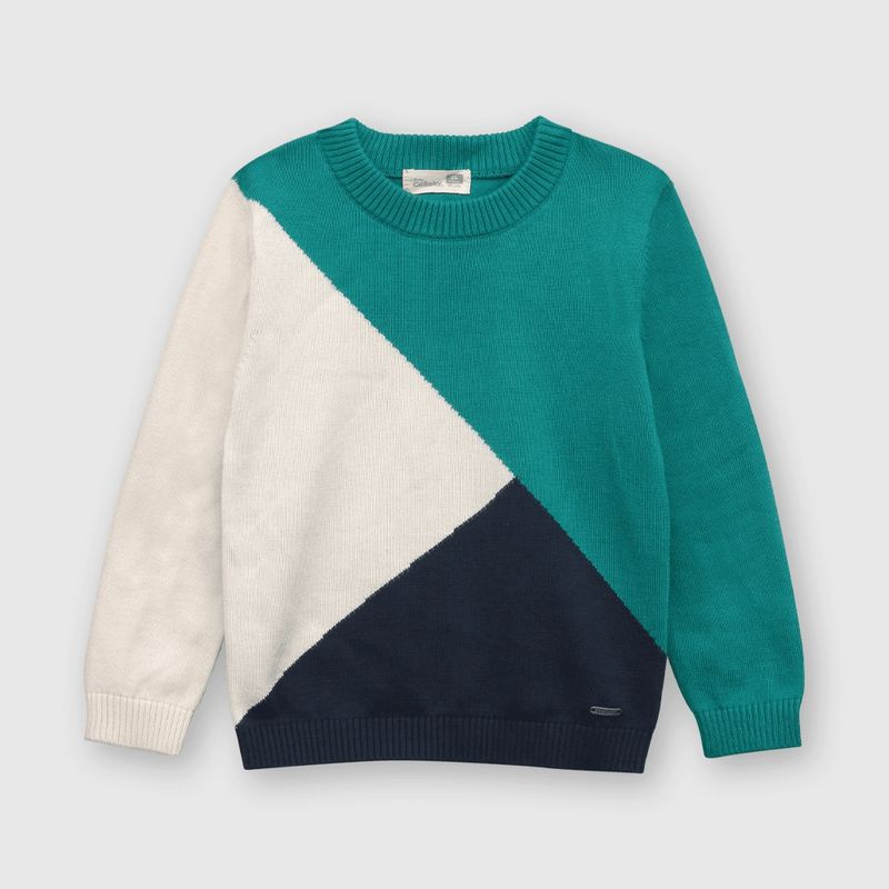 COLLOKY - Sweater de bebé niño bloques (3 a 36 meses)
