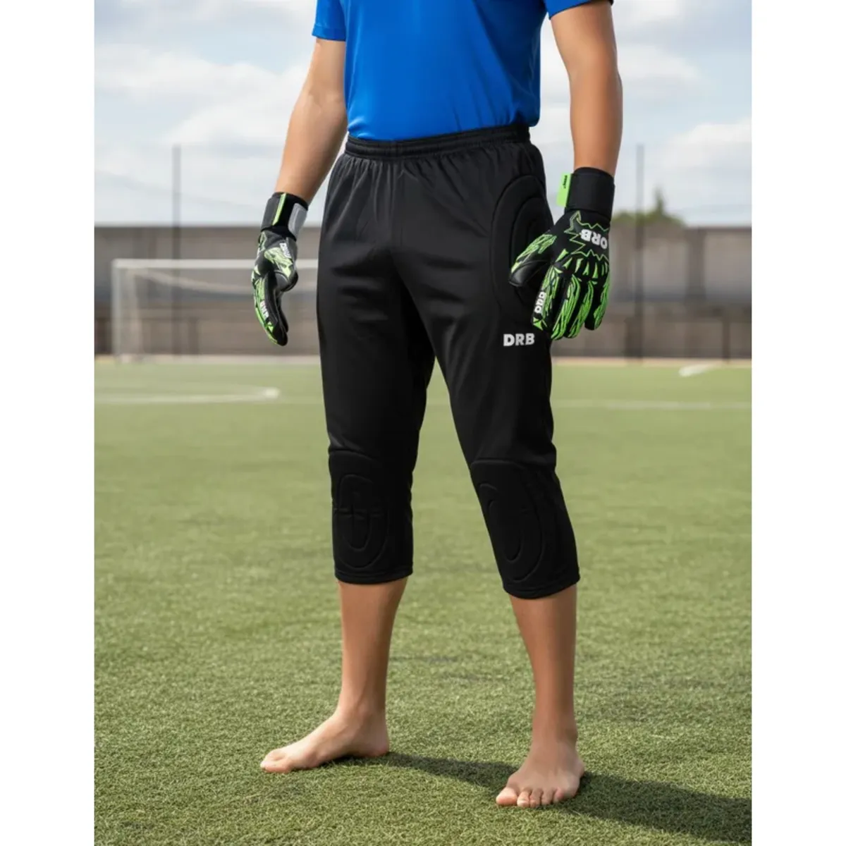 DRB - Pantalon Arquero 3/4 Drb Negro Buzo Con Proteccion