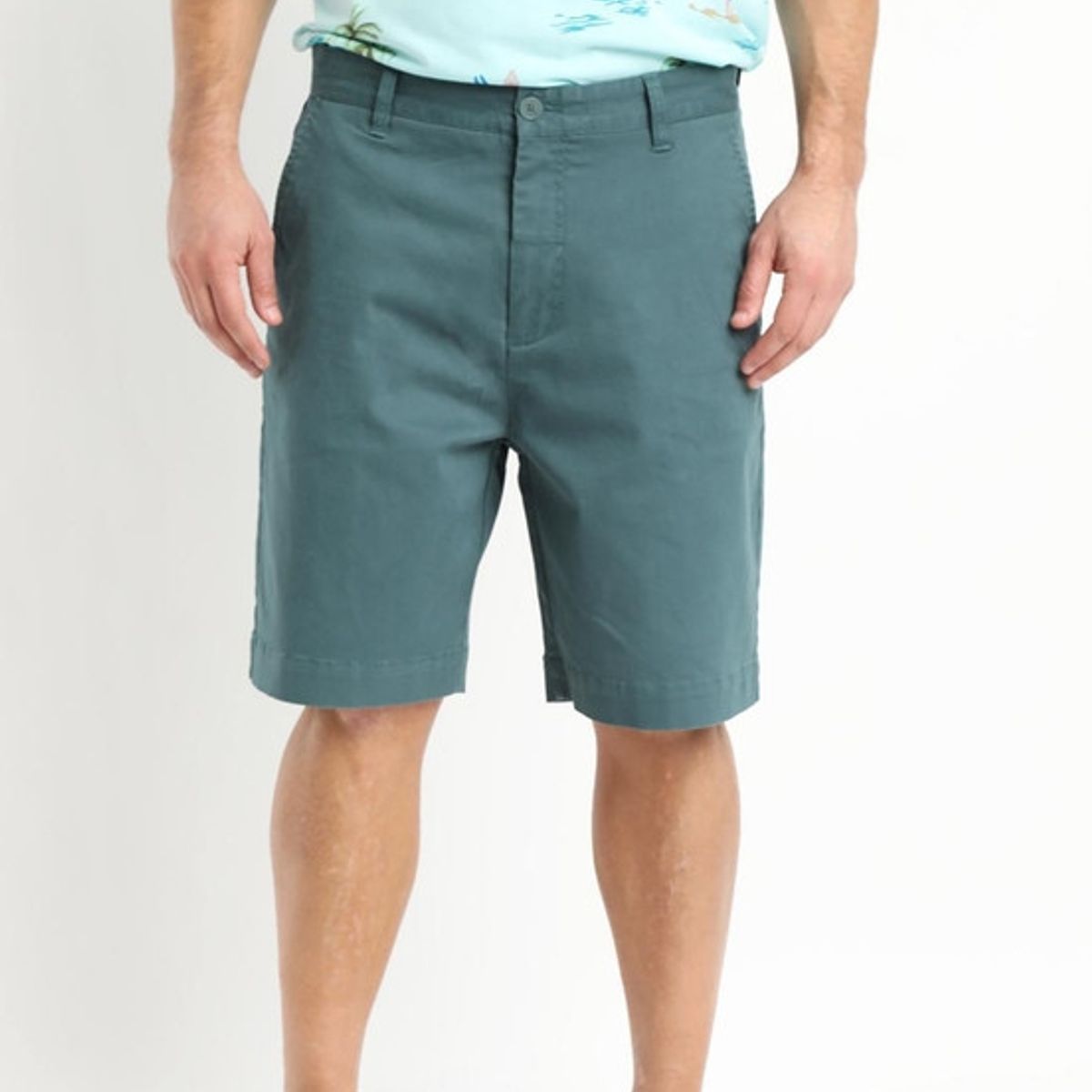 KOTTING - Bermuda Gabardina Frente Plano Verde KOTTING