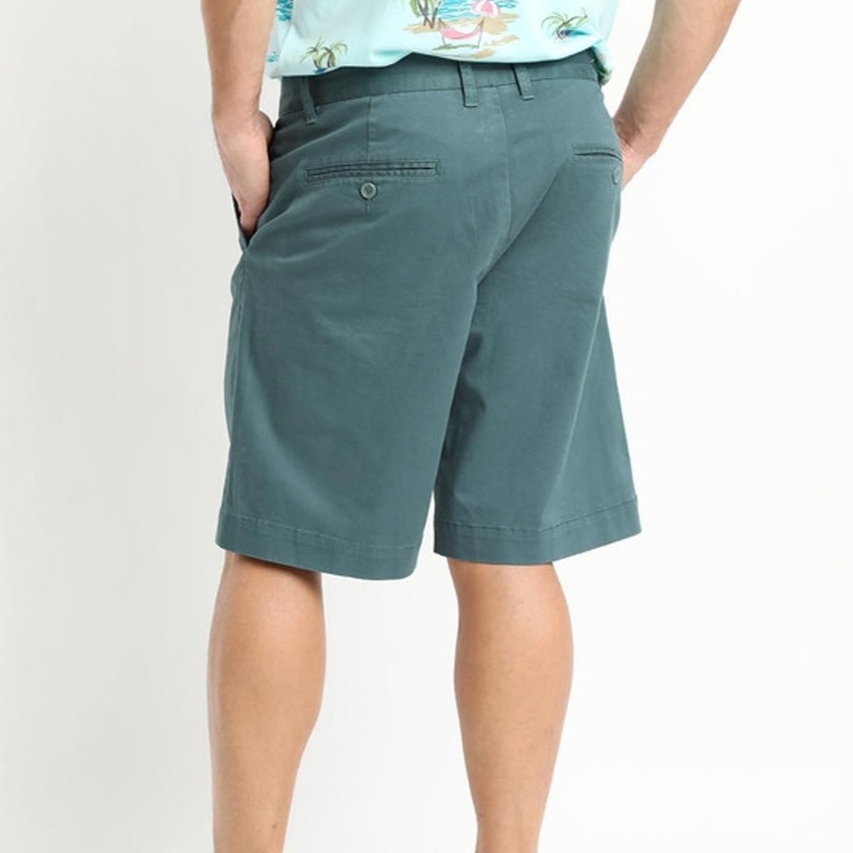 KOTTING - Bermuda Gabardina Frente Plano Verde KOTTING