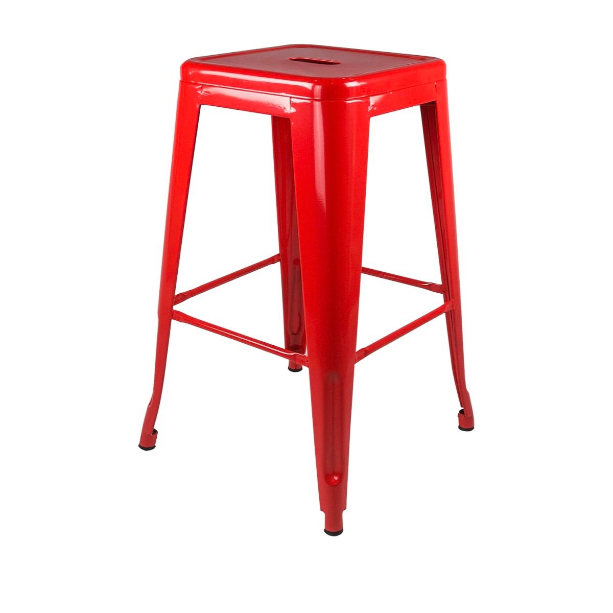 CASTLETEC - Pack 4 Taburetes Pisos Metal Tolix para Comedor Bar 66cm - Rojo