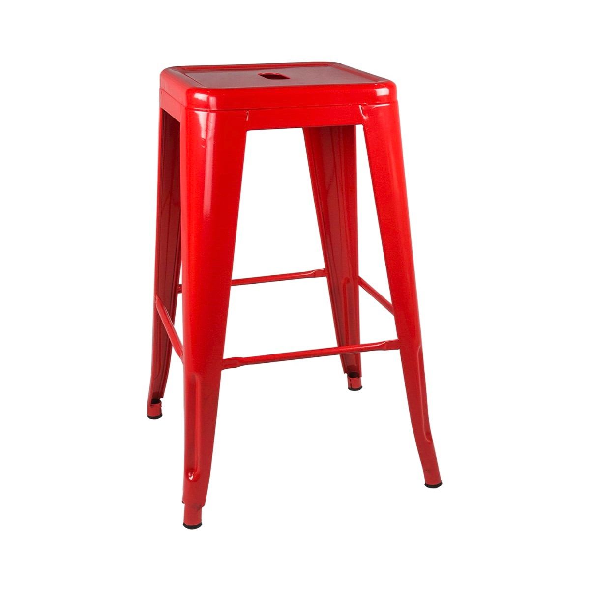 CASTLETEC - Pack 4 Taburetes Pisos Metal Tolix para Comedor Bar 66cm - Rojo