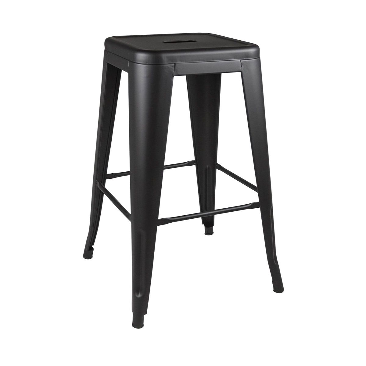 CASTLETEC - Taburete Piso Metal Tolix para Comedor Bar 66cm - Negro - negro
