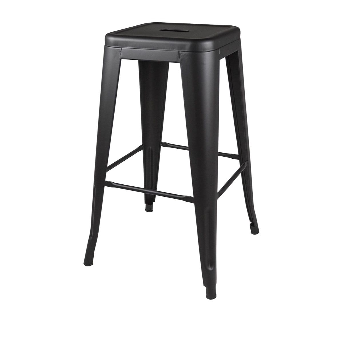 CASTLETEC - Taburete Piso Metal Tolix para Comedor Bar 66cm - Negro - negro