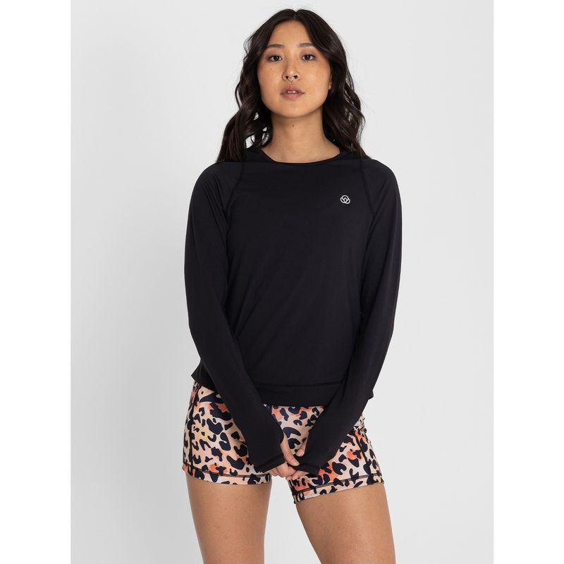 BSOUL - Polera Manga Larga Tech Long Sleeve Negro Mujer BSOUL