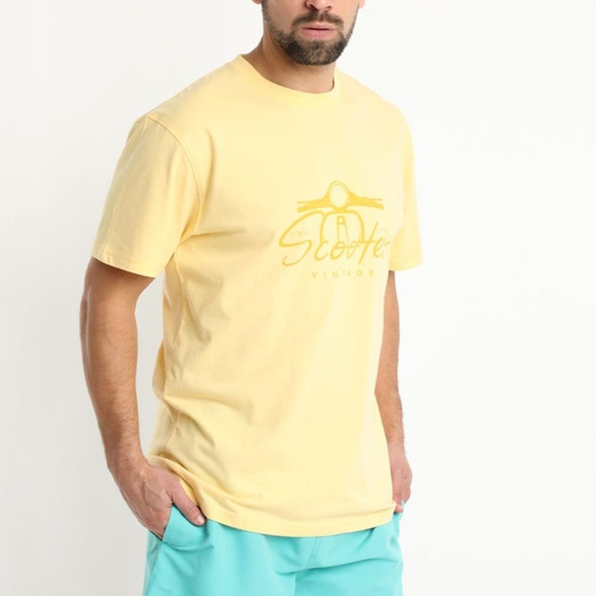 KOTTING - Polera Jersey Estampada Cuello Redondo Vainilla KOTTING