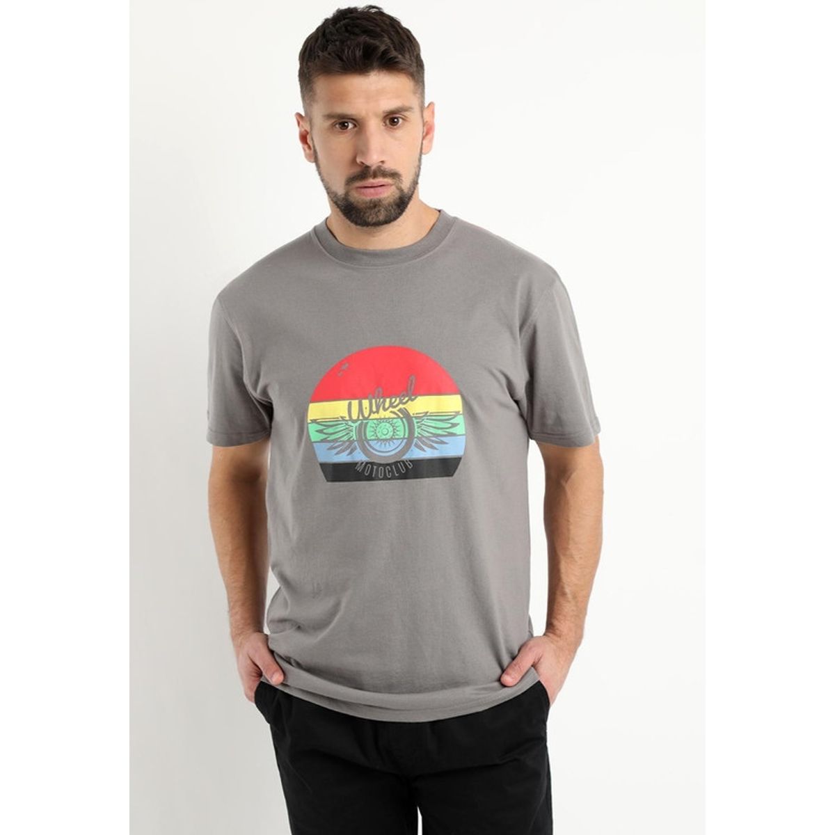 KOTTING - Polera Jersey Estampada Cuello Redondo Gris KOTTING