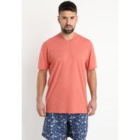 Polera Jersey Melange Cuello V Naranja