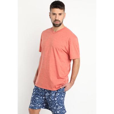 Imagen 2 del producto Polera Jersey Melange Cuello V Naranja