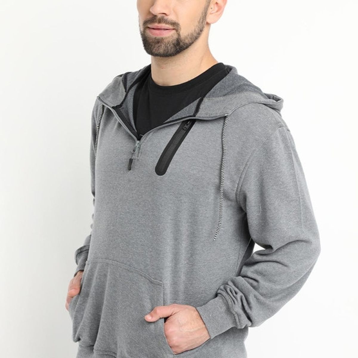 KOTTING - Poleron Medio Cierre Gris Melange KOTTING