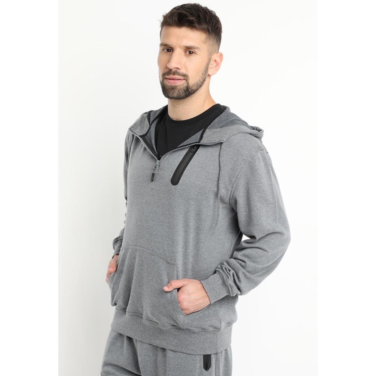 KOTTING - Poleron Medio Cierre Gris Melange KOTTING