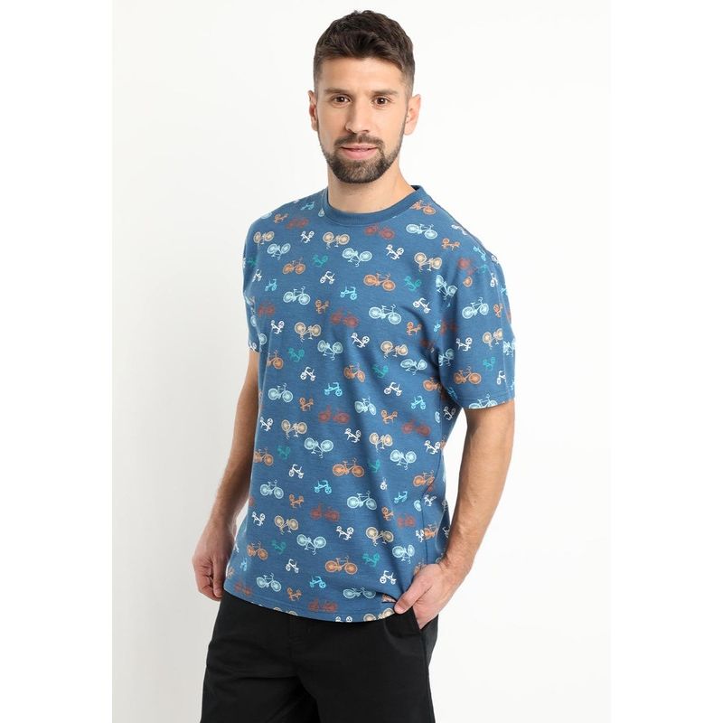 KOTTING - Polera Jersey Print Celeste KOTTING