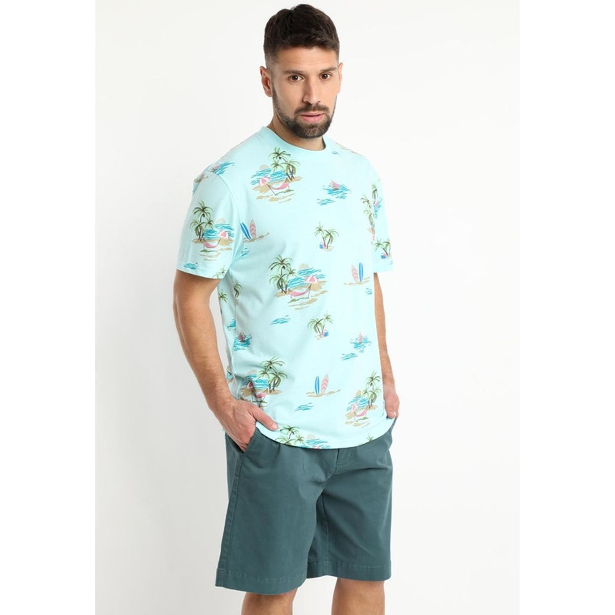 KOTTING - Polera Jersey Print Celeste KOTTING