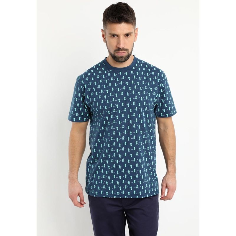 KOTTING - Polera Jersey Print Azul Marino KOTTING