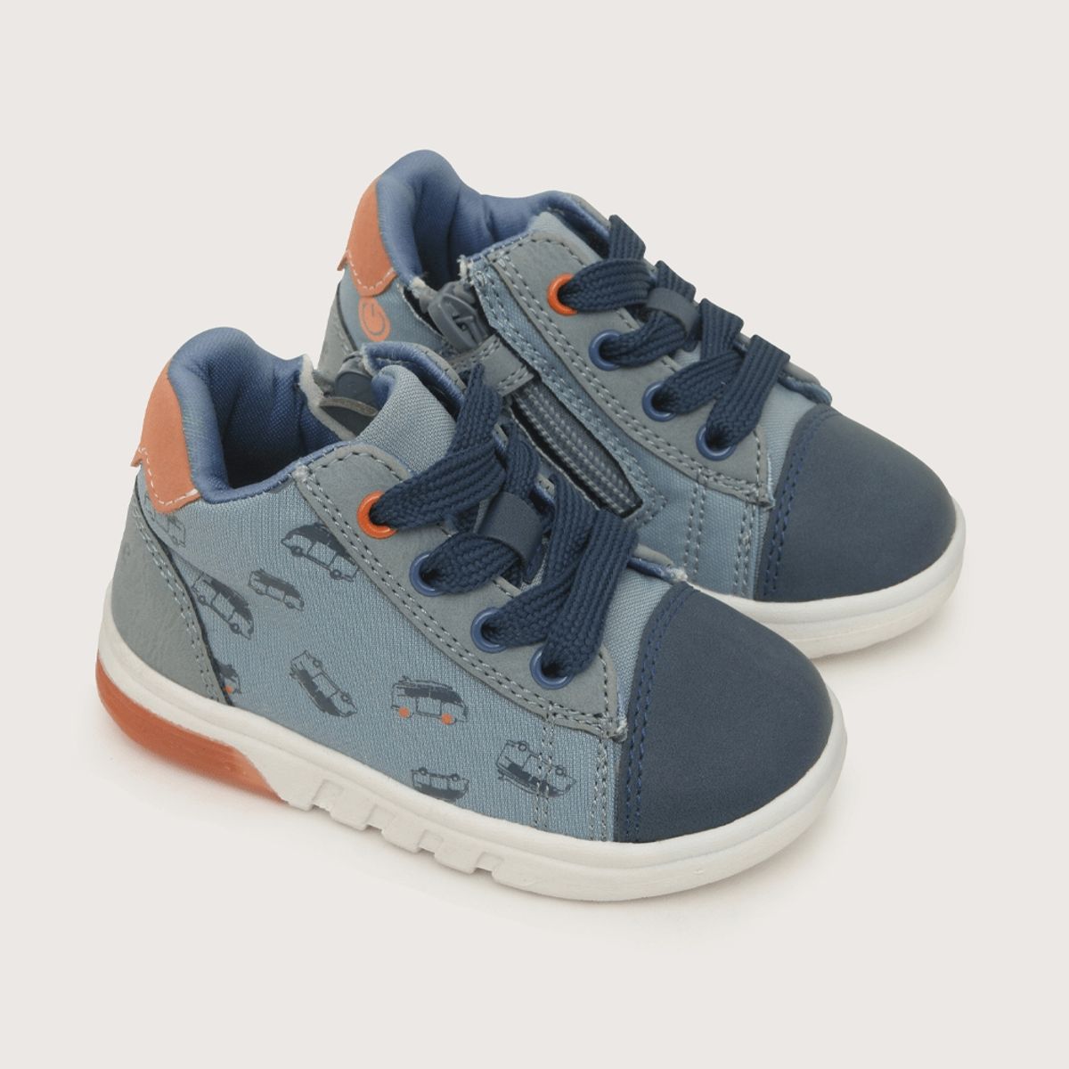 OPALINE - Zapatilla de niño luces cordón Denim (20-29)