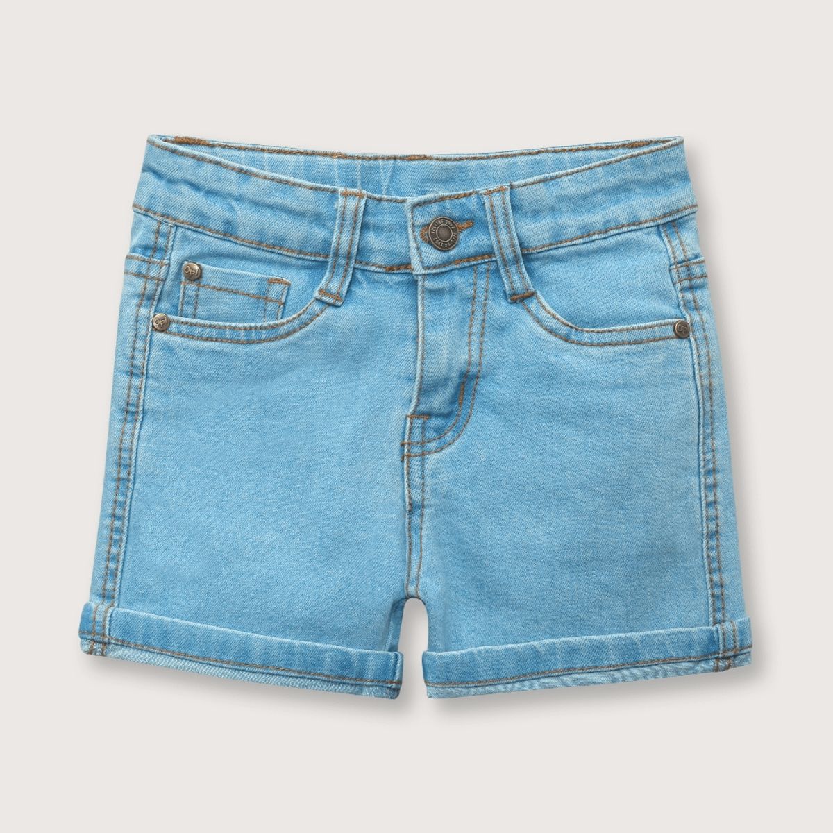 OPALINE - Short de niño denim esencial celeste (6M - 4A)