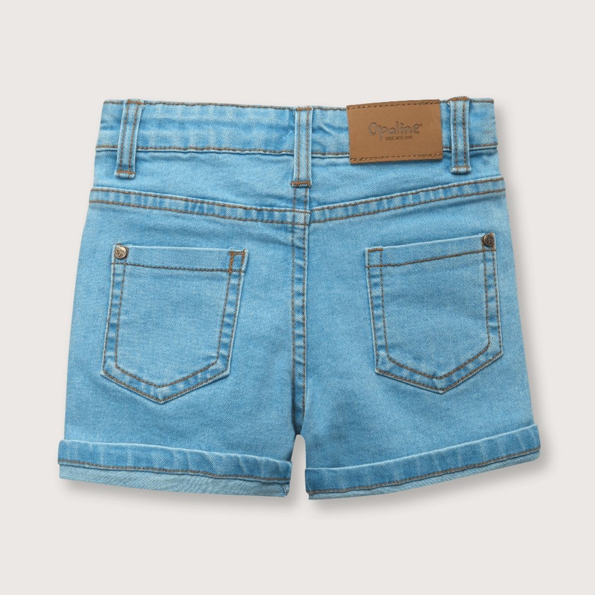 OPALINE - Short de niño denim esencial celeste (6M - 4A)