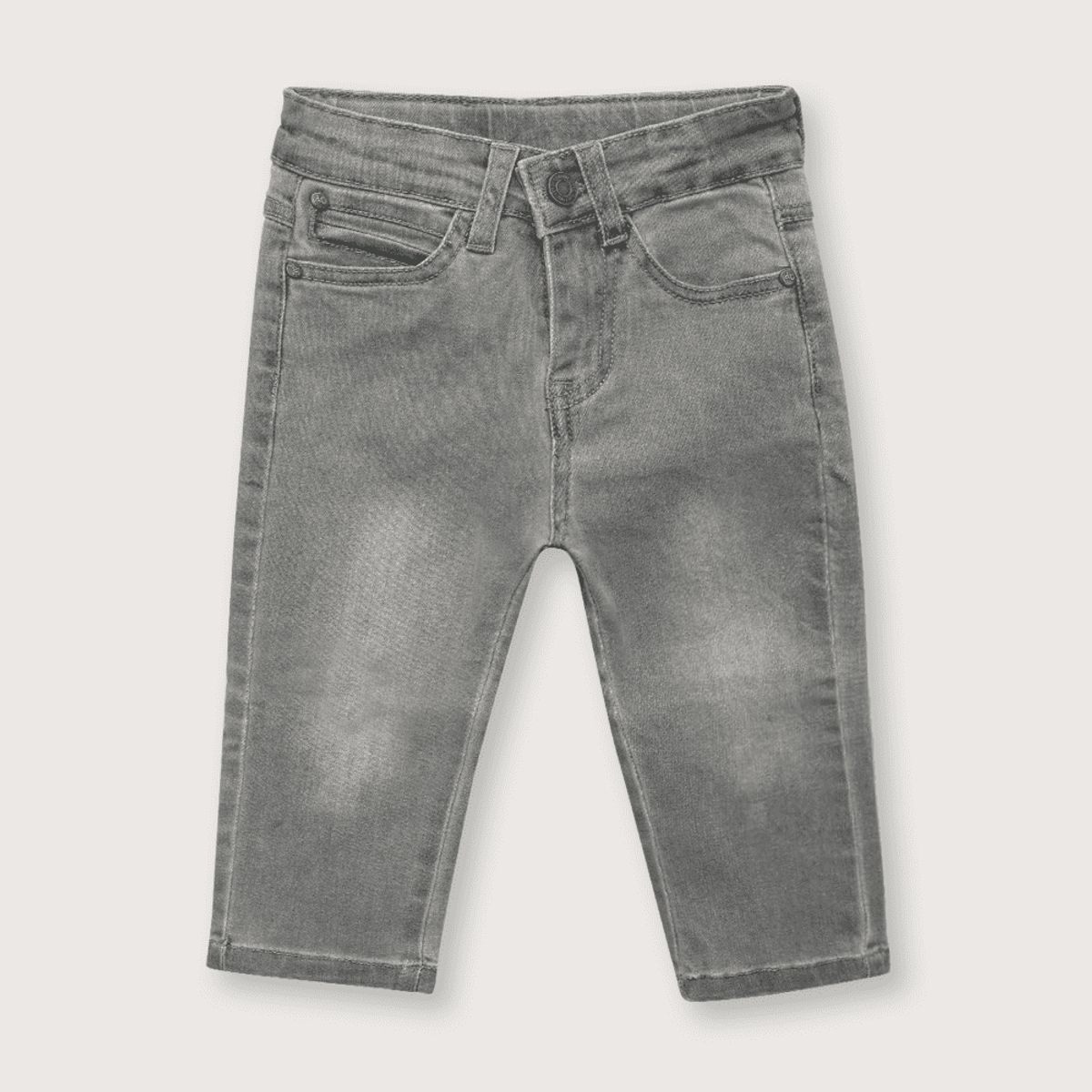 OPALINE - Jeans de niño dino gris (6M - 4A)